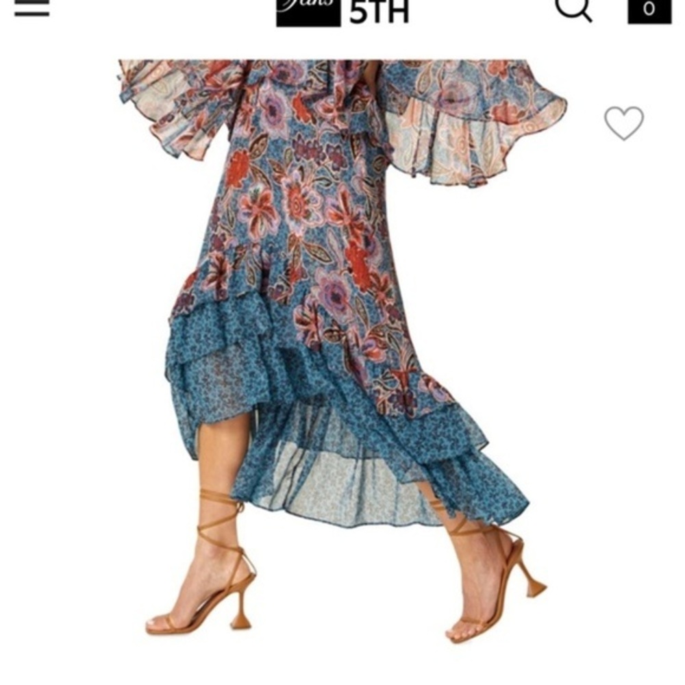MISA LOS ANGELES- Esti Floral High-Low Midi-Skirt- Small
